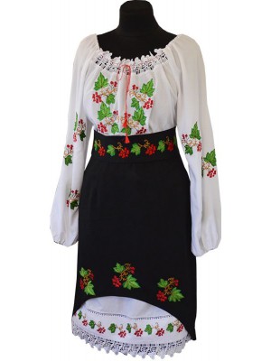 Народный костюм ( вышиванка, юбка, пояс) с орнаментом "калина"